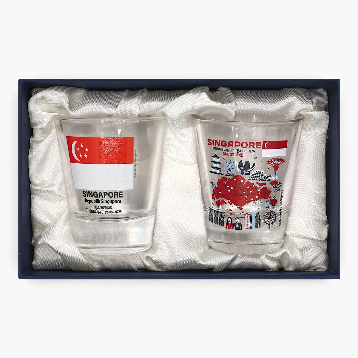Singapore Souvenir Boxed Shot Glass Set (Set of 2)