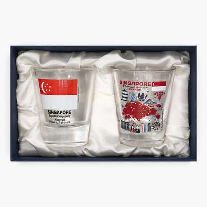 Singapore Souvenir Boxed Shot Glass Set (Set of 2)