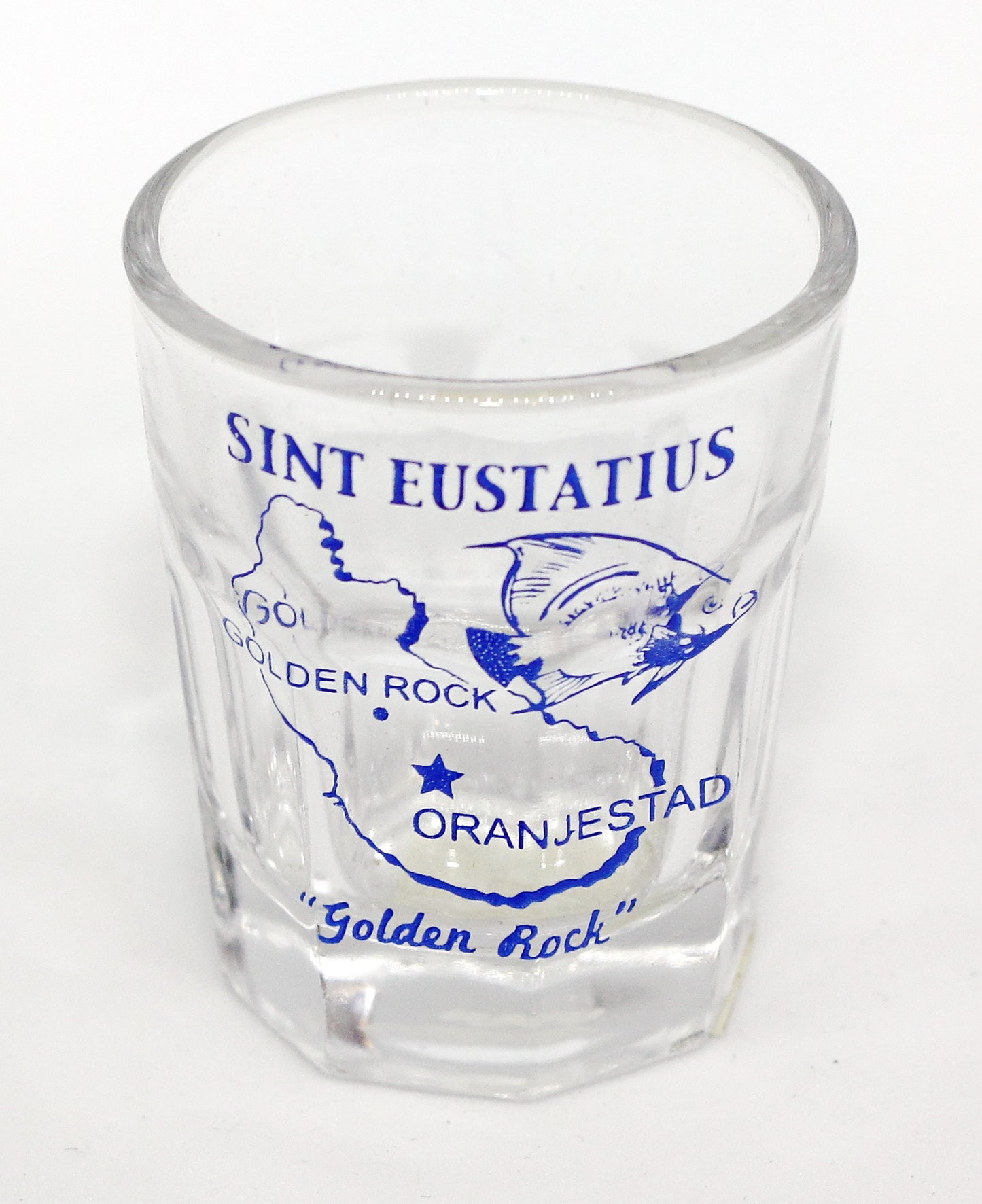 Sint Eustatius Caribbean Vintage Map Outline Shot Glass