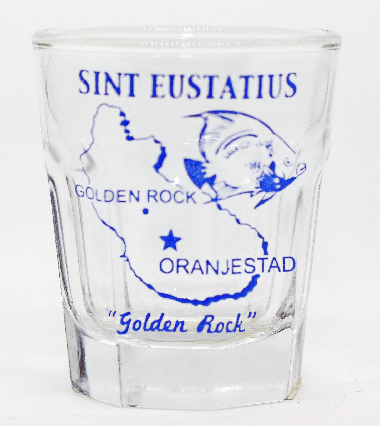 Sint Eustatius Caribbean Vintage Map Outline Shot Glass