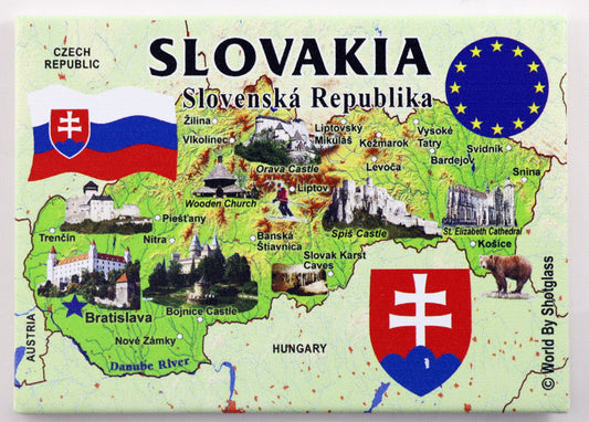 Slovakia EU Series Souvenir Fridge Magnet 2.5 inches X 3.5 inches