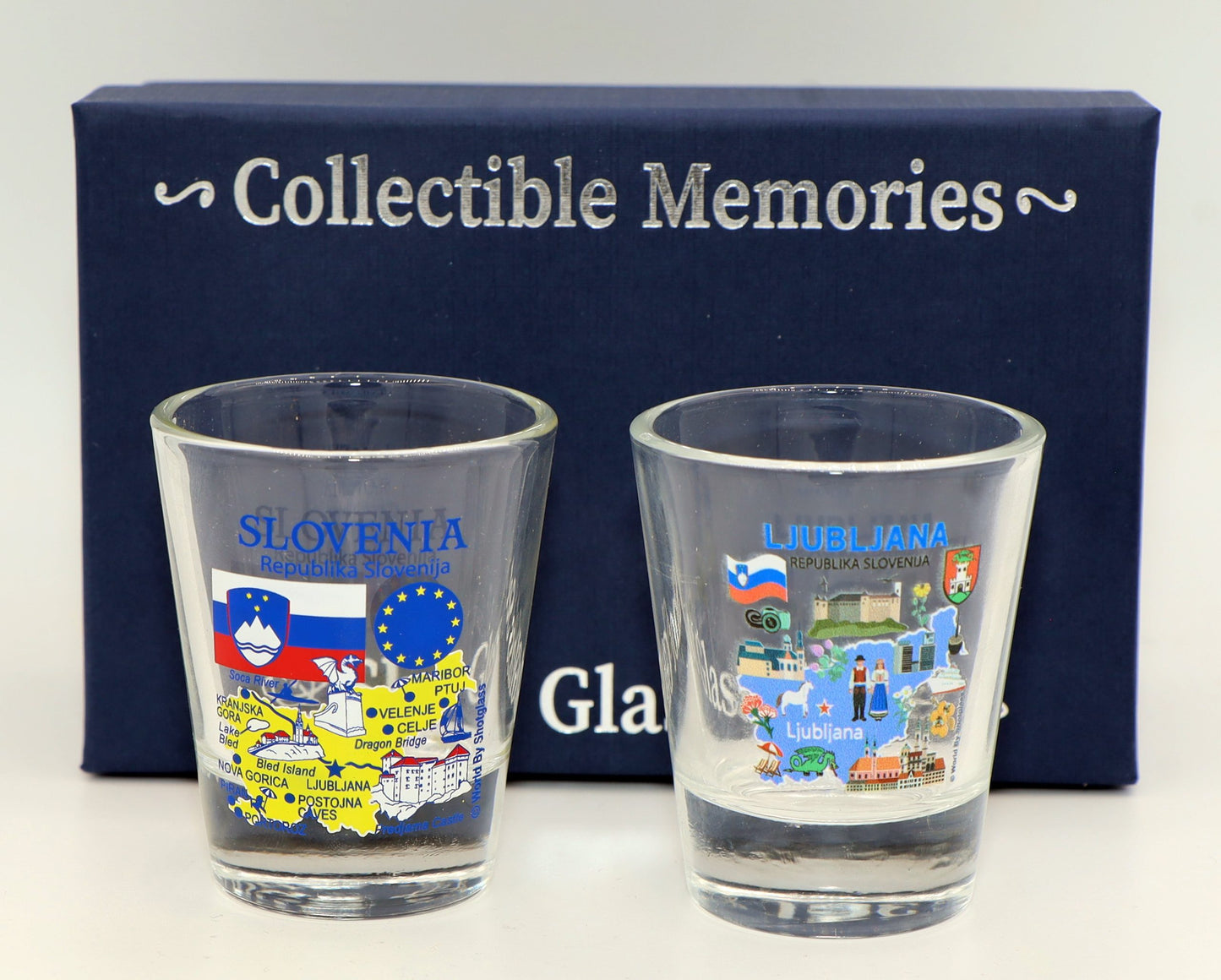 Slovenia Souvenir Boxed Shot Glass Set (Set of 2)