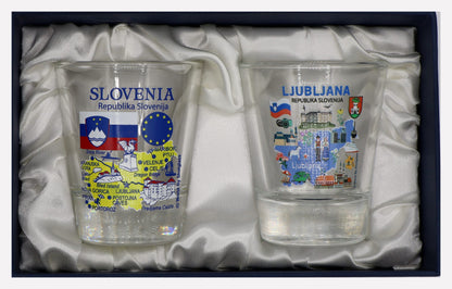 Slovenia Souvenir Boxed Shot Glass Set (Set of 2)