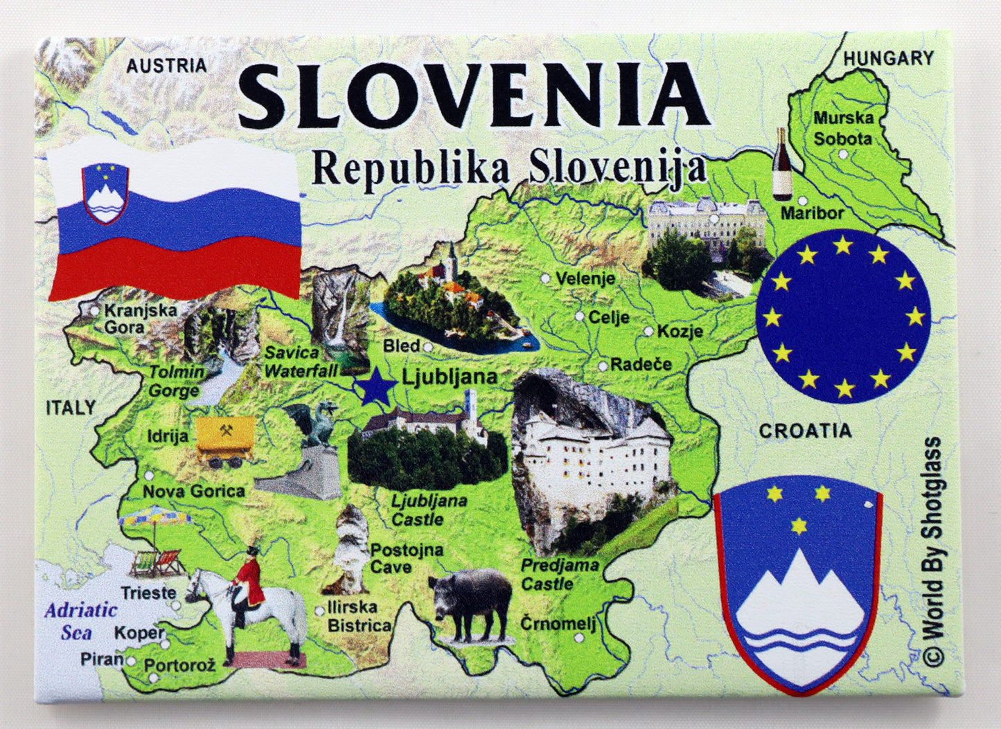Slovenia EU Series Souvenir Fridge Magnet 2.5 inches X 3.5 inches