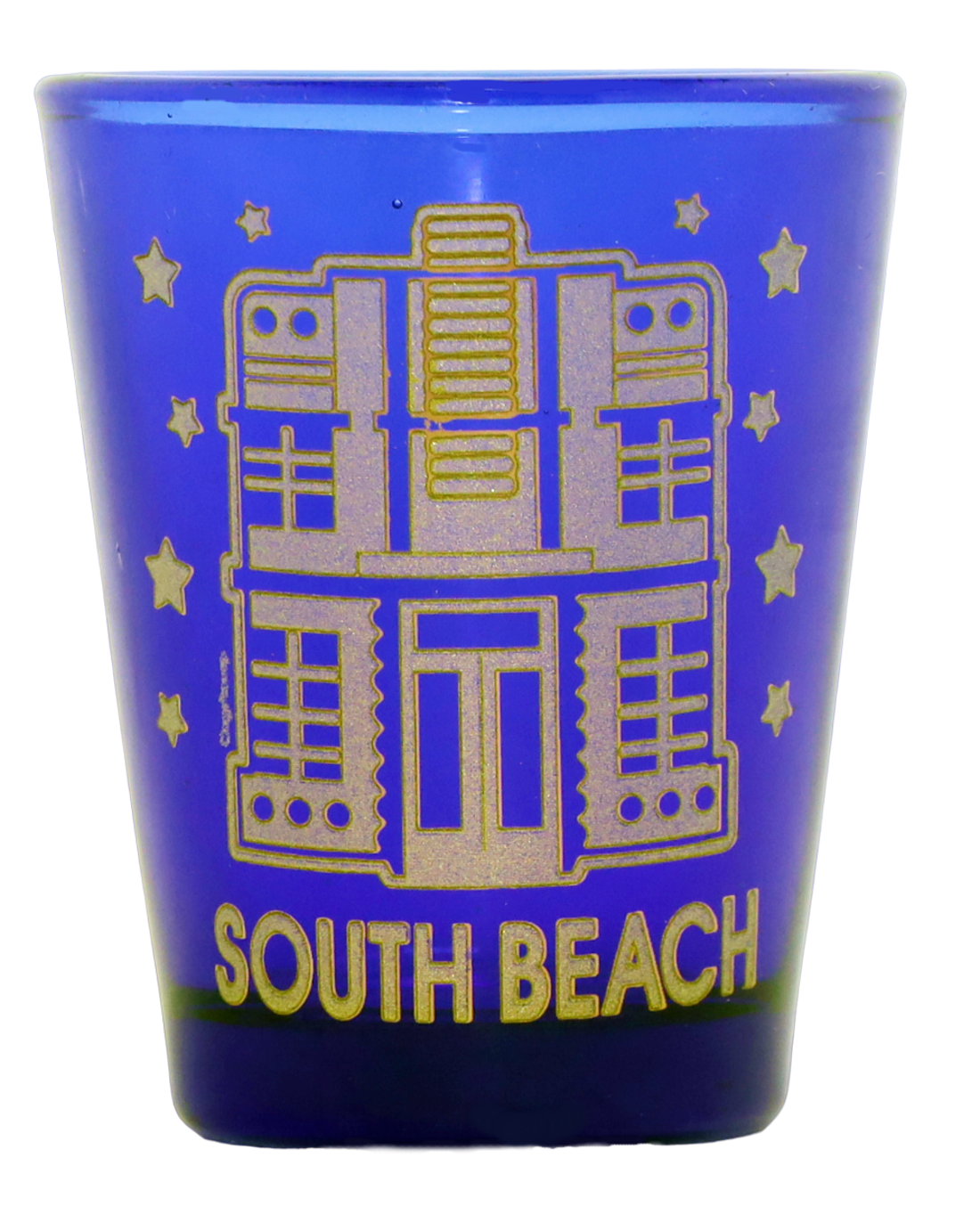 South Beach Florida Metallic Blue Shot Glass