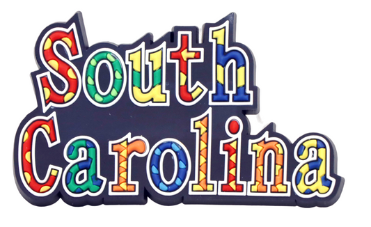 South Carolina Festive Multicolor Letters Fridge Souvenir Magnet