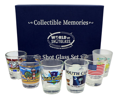 South Carolina United States USA Souvenir Boxed Shot Glass Set (Set of 6)