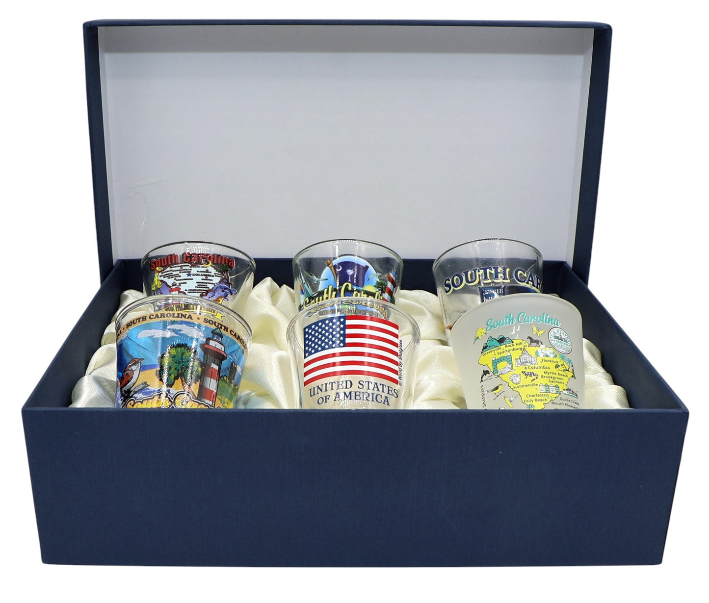 South Carolina United States USA Souvenir Boxed Shot Glass Set (Set of 6)