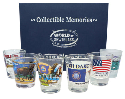 South Dakota United States USA Souvenir Boxed Shot Glass Set (Set of 6)