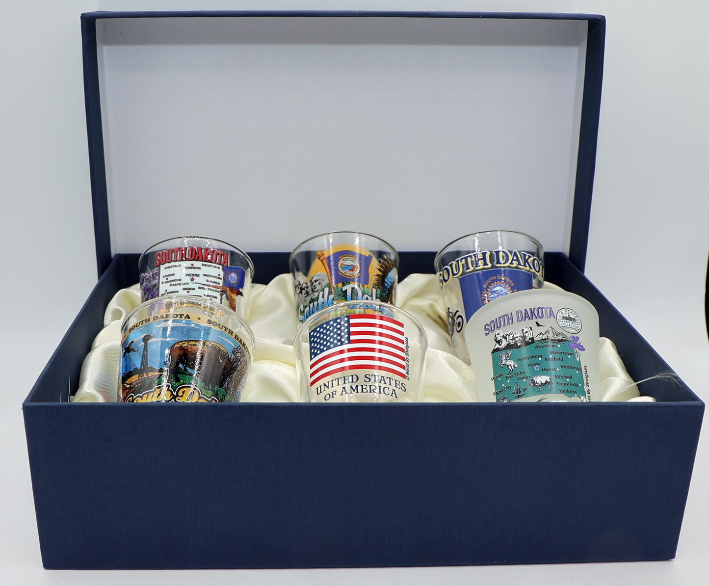 South Dakota United States USA Souvenir Boxed Shot Glass Set (Set of 6)
