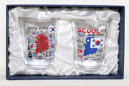 South Korea Seoul Souvenir Boxed Shot Glass Set (Set of 2)