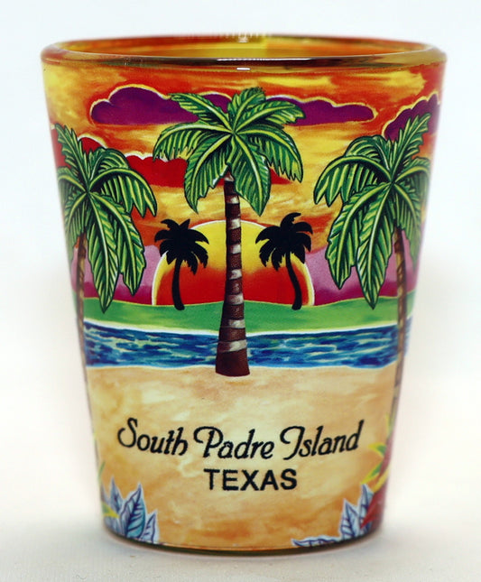 South Padre Island Texas Yellow Palms In-and-Out Shot Glass