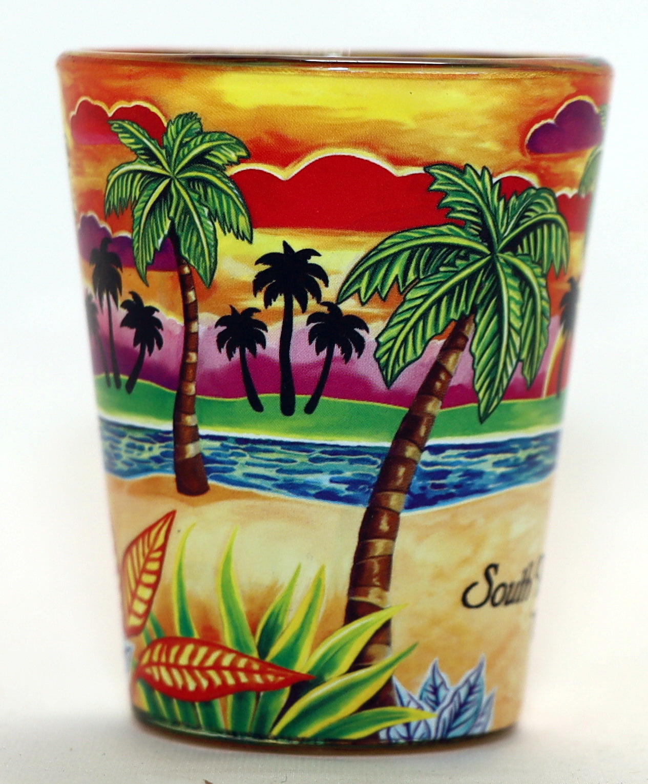 South Padre Island Texas Yellow Palms In-and-Out Shot Glass