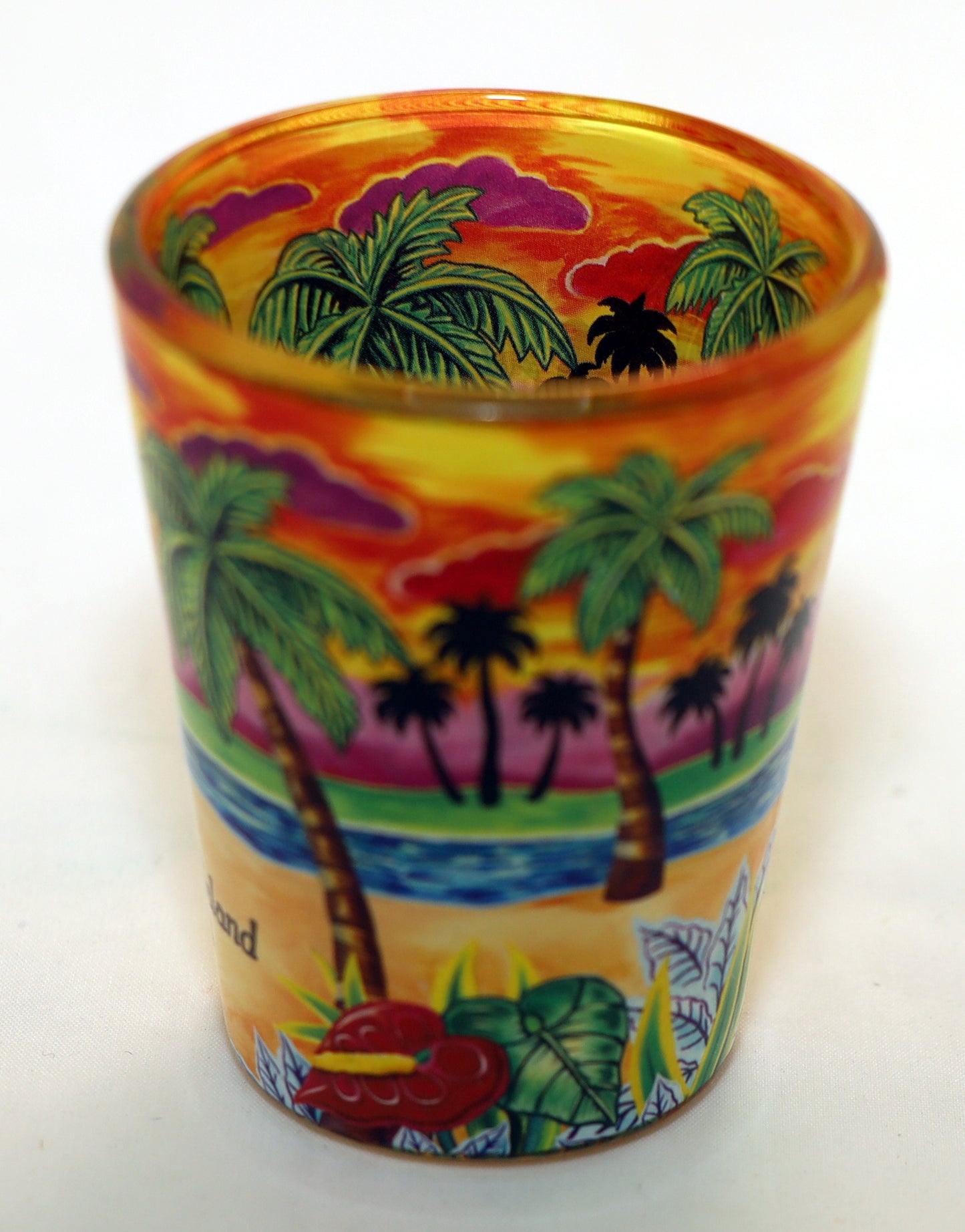 South Padre Island Texas Yellow Palms In-and-Out Shot Glass