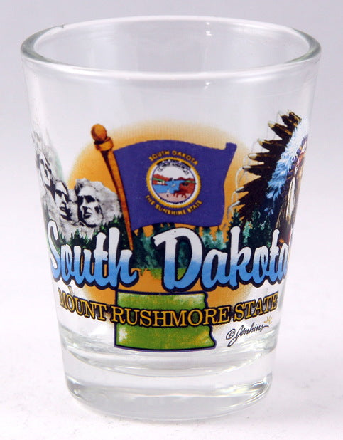 South Dakota Mount Rushmore State Elements Shot Glass