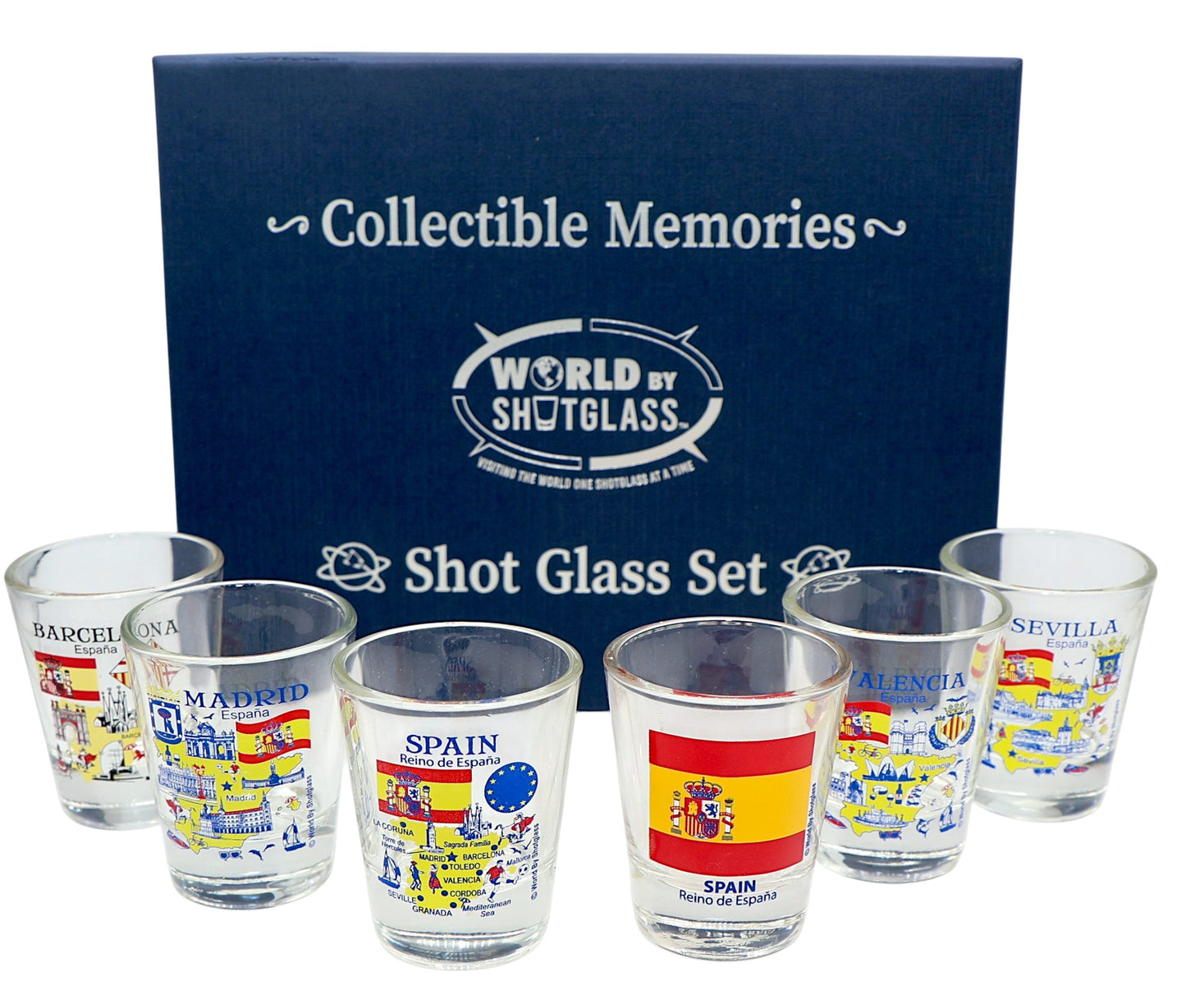 Spain Souvenir Boxed Shot Glass Set (Set of 6)