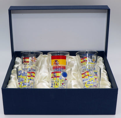 Spain Souvenir Boxed Shot Glass Set (Set of 6)