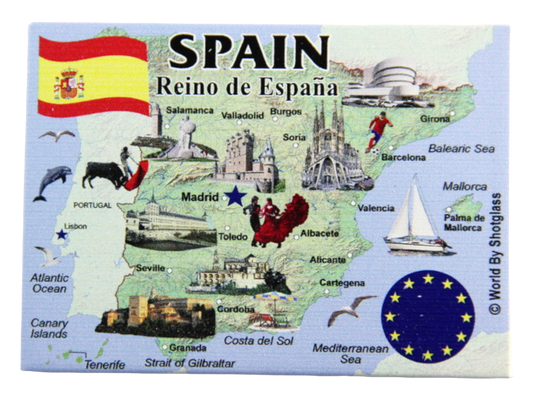 Spain EU Series Souvenir Fridge Magnet 2.5 inches X 3.5 inches