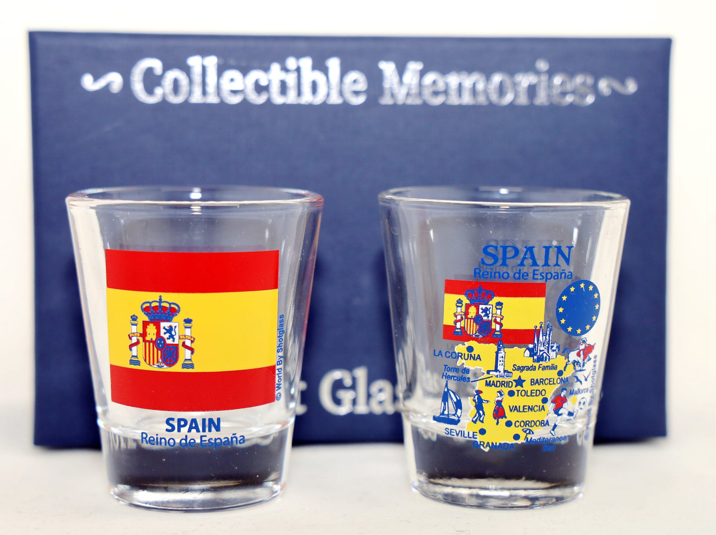 Spain Souvenir Boxed Shot Glass Set (Set of 2)