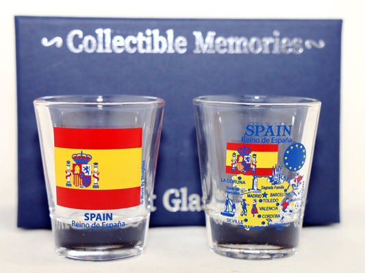 Spain Souvenir Boxed Shot Glass Set (Set of 2)