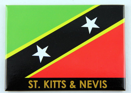 St. Kitts and Nevis Flag Caribbean Fridge Collector's Souvenir Magnet 2.5 inches X 3.5 inches