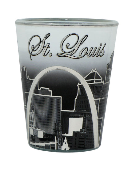 St. Louis Missouri B & W Silver Shot Glass