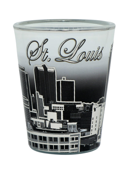 St. Louis Missouri B & W Silver Shot Glass