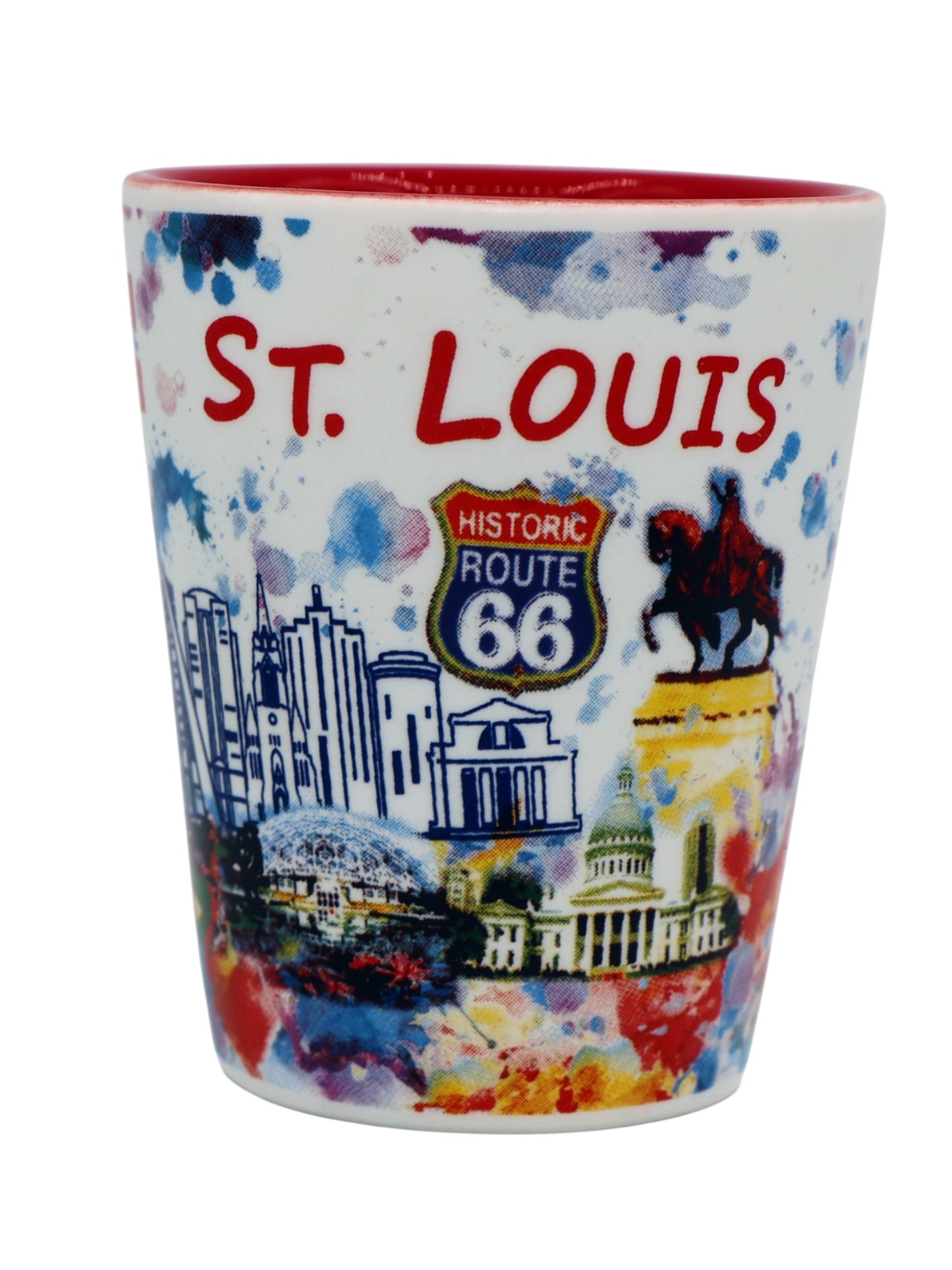 St. Louis Missouri Ceramic Light Water Color Shot Glass
