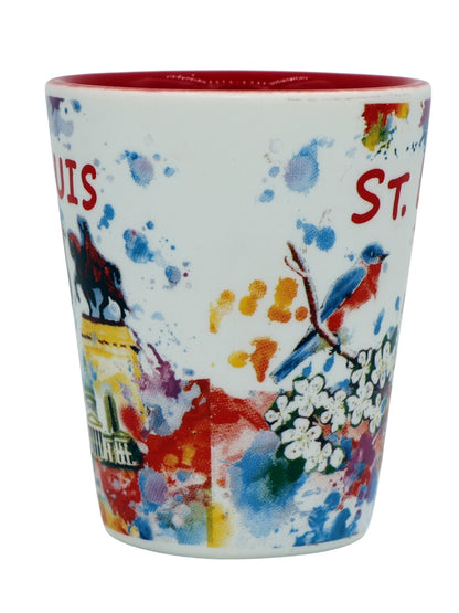 St. Louis Missouri Ceramic Light Water Color Shot Glass