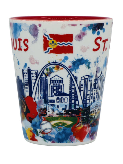 St. Louis Missouri Ceramic Light Water Color Shot Glass