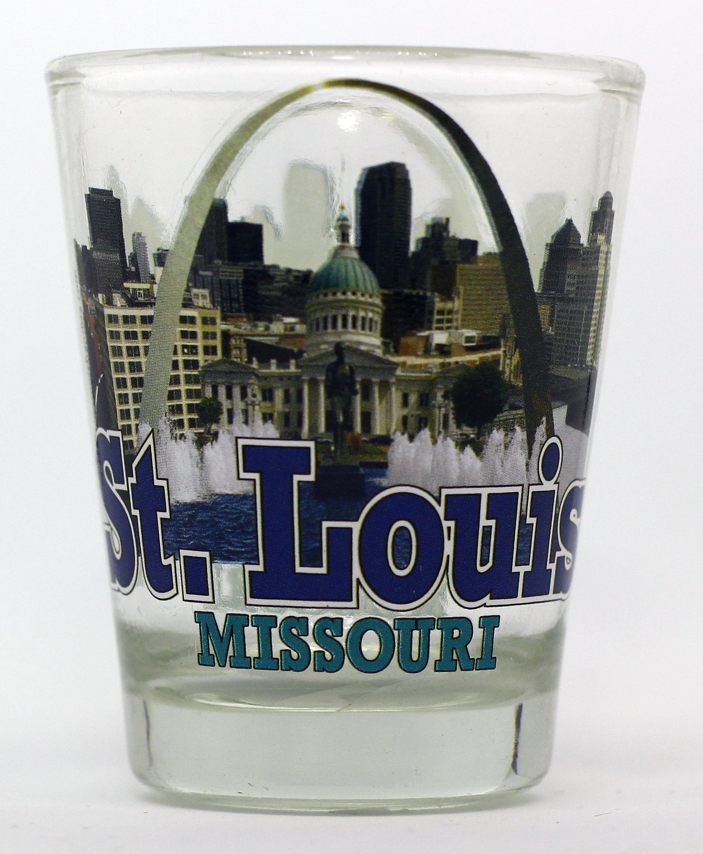 St. Louis Missouri Clear Collage Emblem Shot Glass