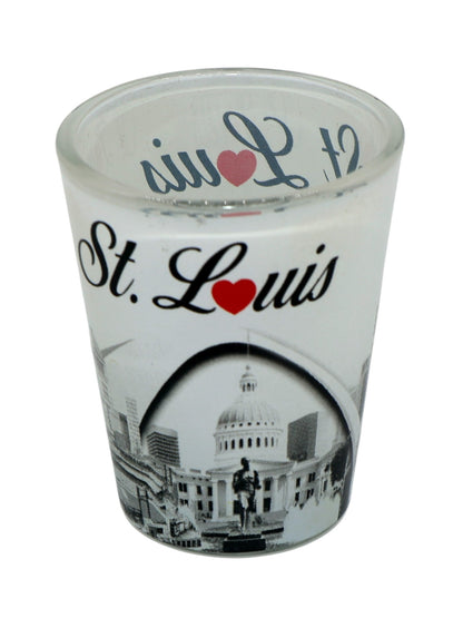 St. Louis Missouri White B & W Shot Glass