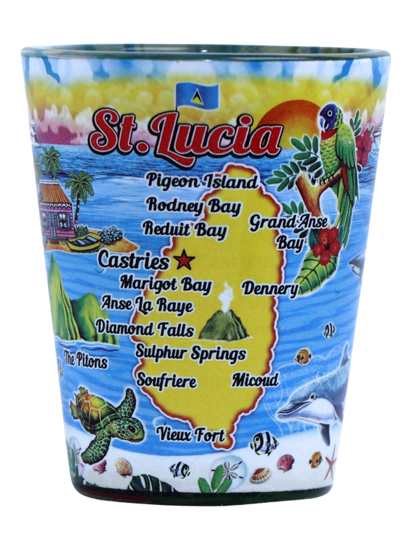 St. Lucia Scene In and Out Shot Glass