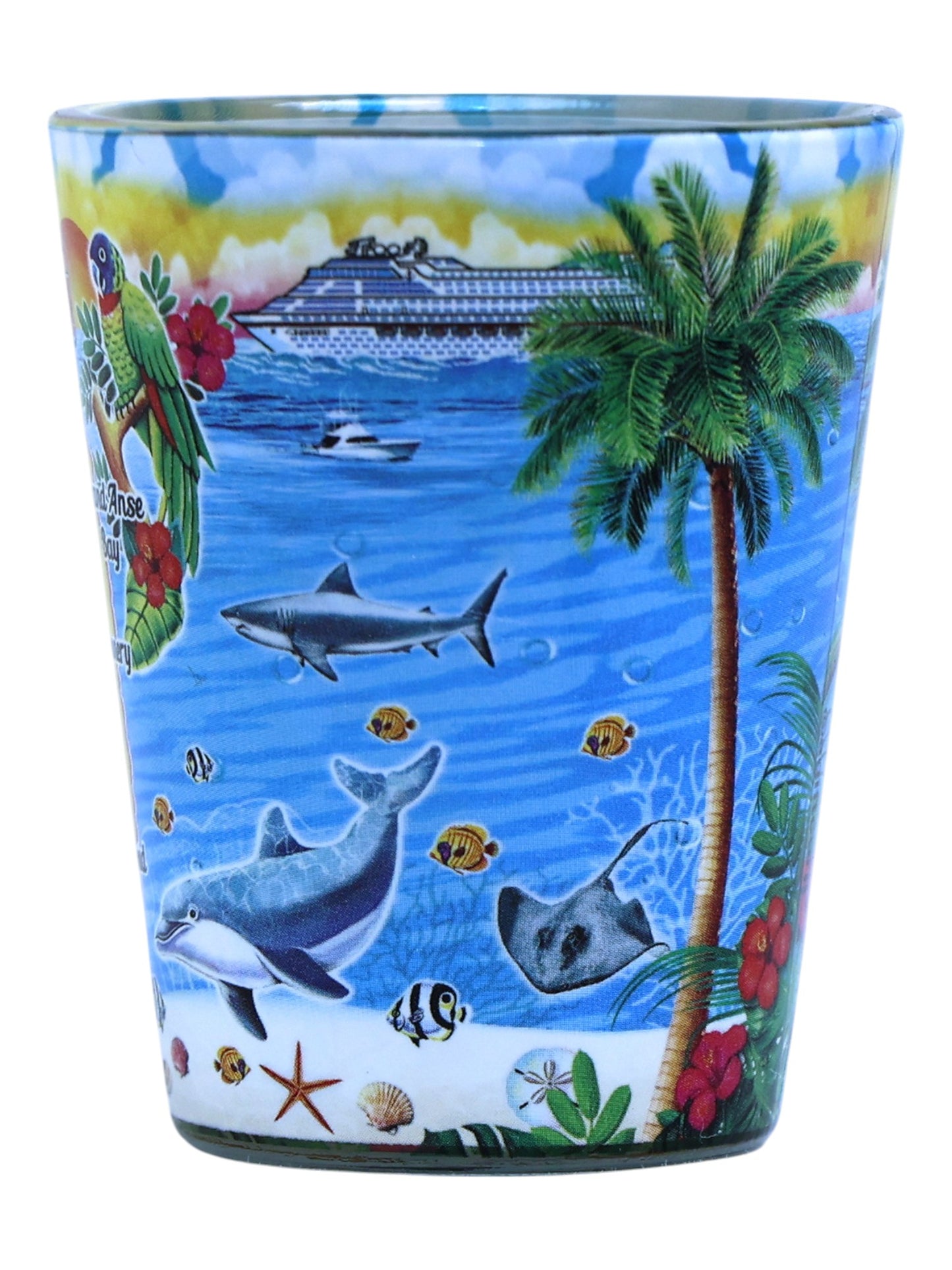 St. Lucia Scene In and Out Shot Glass