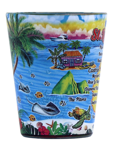 St. Lucia Scene In and Out Shot Glass