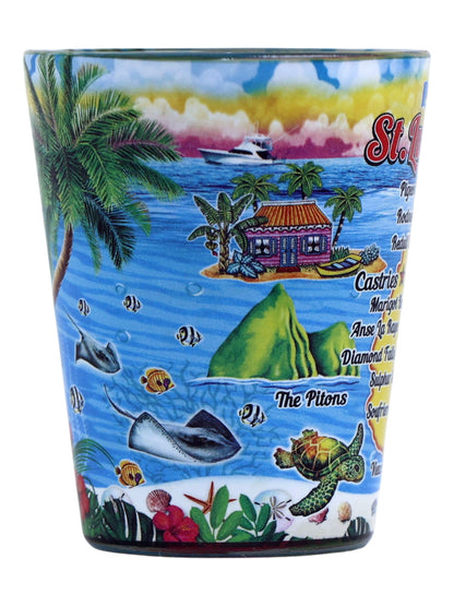 St. Lucia Scene In and Out Shot Glass