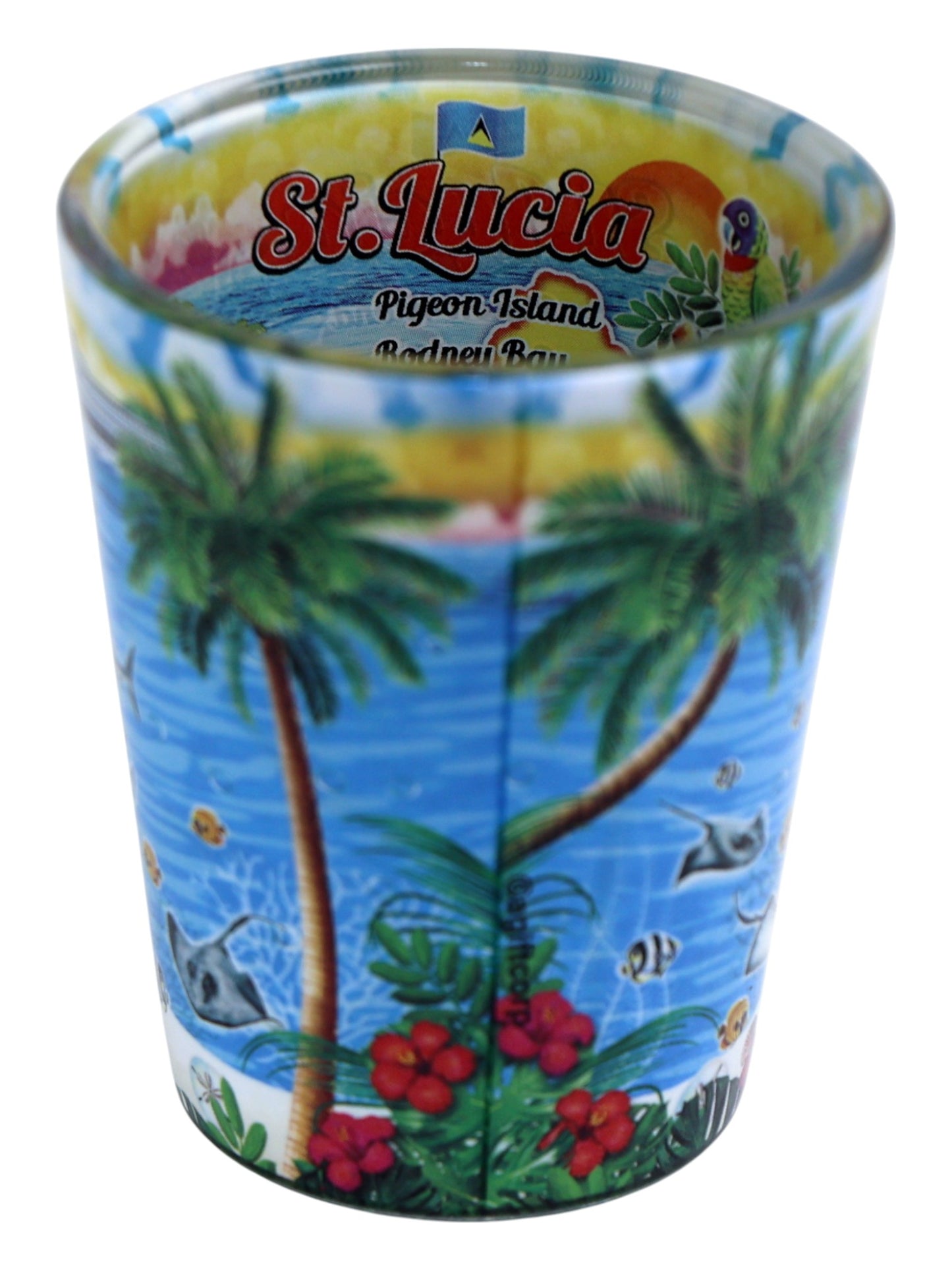 St. Lucia Scene In and Out Shot Glass
