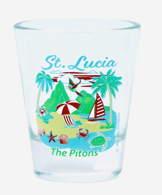 St. Lucia The Pitons Shot Glass