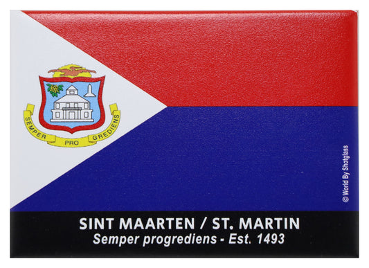 St. Martin/St. Maarten Flag Caribbean Fridge Collector's Souvenir Magnet 2.5 inches X 3.5 inches