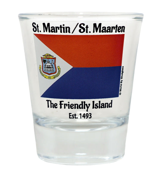 St. Martin Flag Shot Glass New Edition