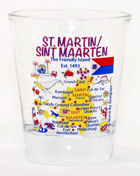 St. Martin Landmarks and Icons Collage Shot Glass