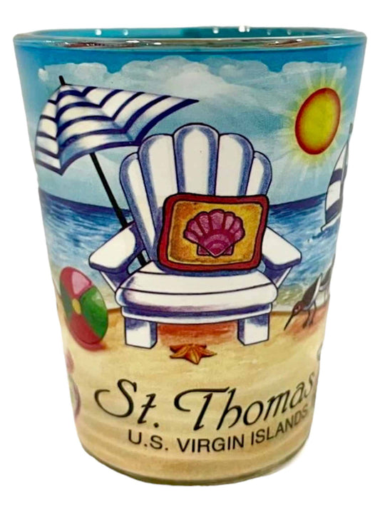 St. Thomas US Virgin Islands Beach Chair In-and-Out Shot Glass