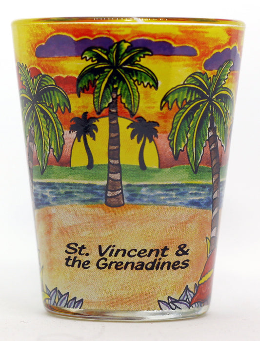 St. Vincent And The Grenadines Palms In-and-Out Shot Glass