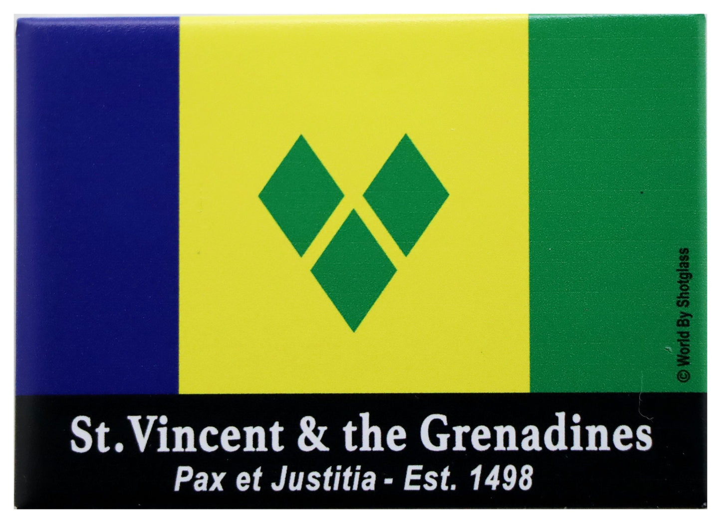 St. Vincent & The Grenadines Flag Caribbean Fridge Collector's Souvenir Magnet 2.5" X 3.5"