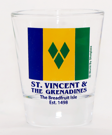 St. Vincent & The Grenadines Caribbean Boxed Shot Glass Set (Set of 2)