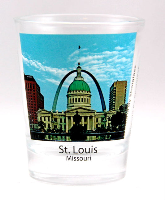 St. Louis Missouri City Landmarks Color Photo Shot Glass