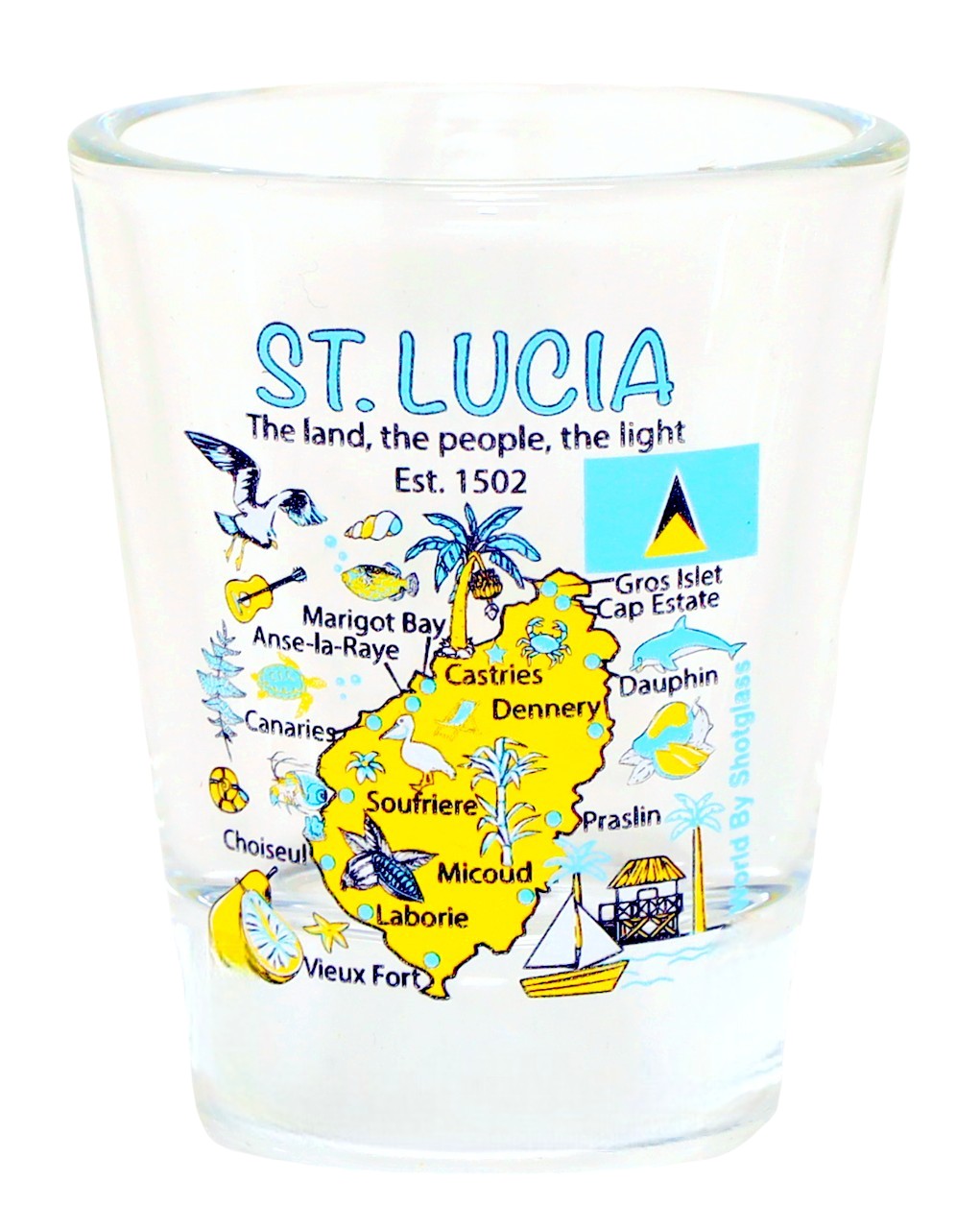 St. Lucia Caribbean Shot Glass Boxed Set (Set of 2)