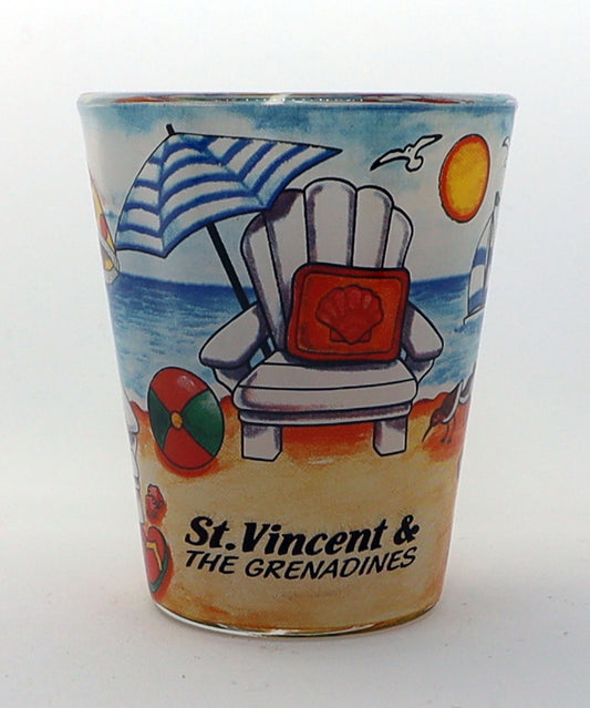 St. Vincent And The Grenadines Beach Chair In-and-Out Shot Glass