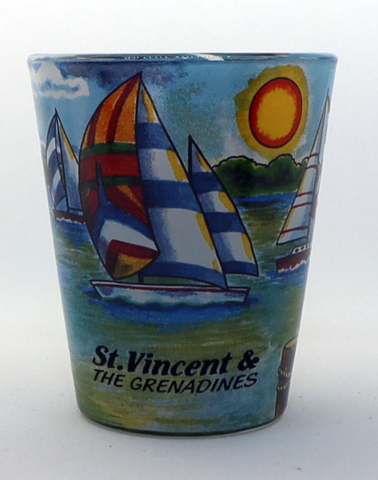 St. Vincent And The Grenadines Sailboat In-and-Out Shot Glass