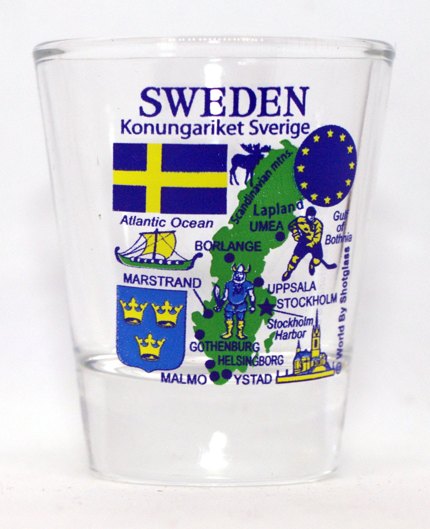 Sweden EU Series Landmarks and Icons Collage Shot Glass